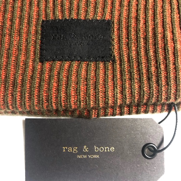 NWT rag & bone Finch Beanie Army Green Combo - Picture 5 of 8